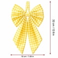 thumbnail image 3 of Under 4$! Yellow Gingham Christmas Tree Topper Bow, 9.8 x 7.1 Inch Large Plaid Christmas Bow with Hanging Loop, Wreath Bow for Tree Door and Holiday Party Decor, 3 of 4