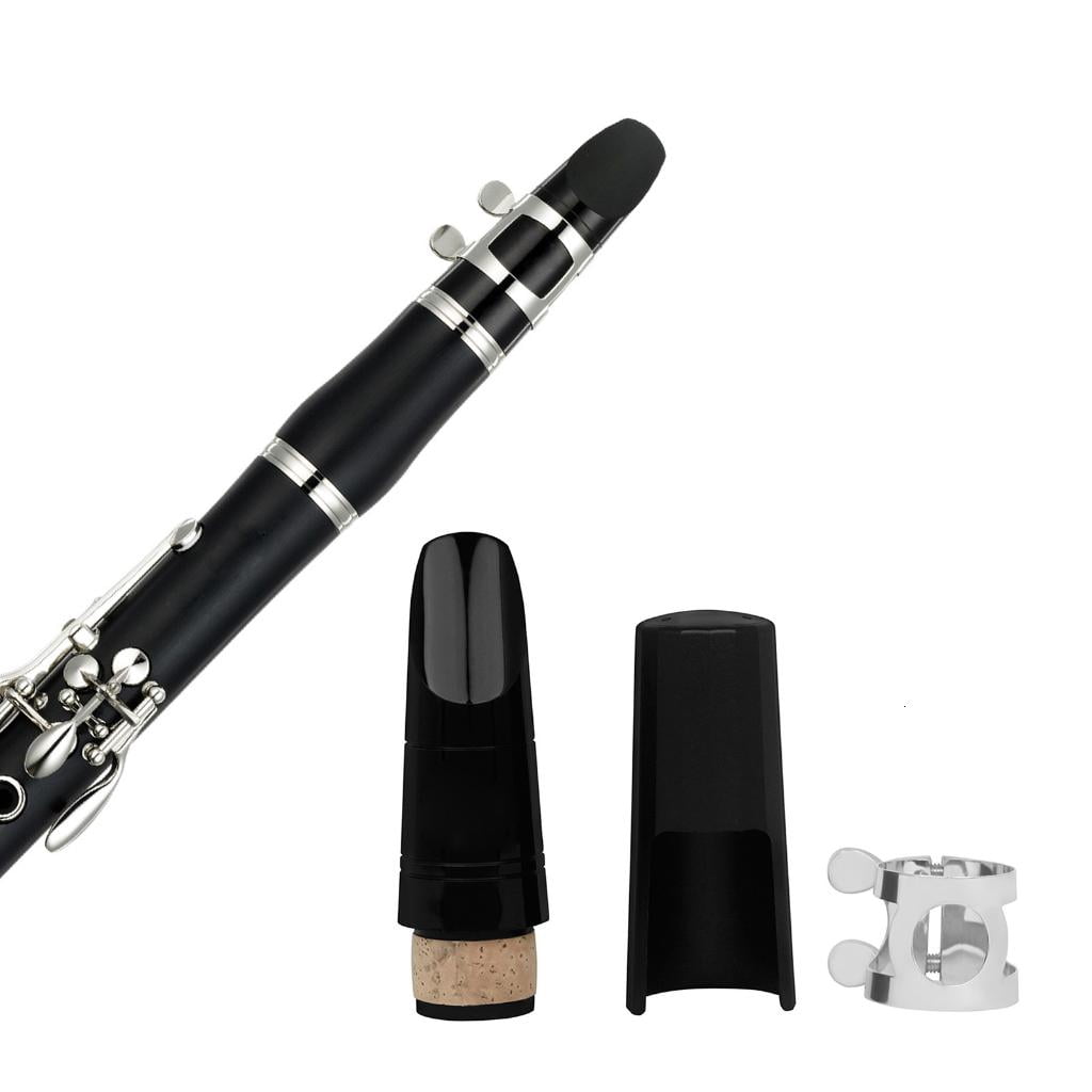 CEORPER Reliable Clarinet Saxophone Mouthpiece Set with Ligature and Plastic Caps Clarinet Flute Head Mouthpiece Easy to Replace