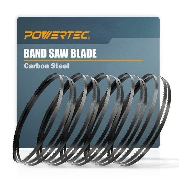 POWERTEC 5PK 59-1/2 Inch Bandsaw Blades for Woodworking, 3/8" x 6 TPI Band Saw Blades for Sears Craftsman, B&D, Ryobi, Delta and Skil 9" Band Saw (13101-P5)