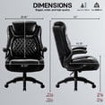 thumbnail image 6 of Big and Tall Office Chair, 130°Adjustable Lumbar Support Heavy Duty, Metal Base Quiet Rubber Wheels High Back, Large Executive Computer Desk Swivel Chair, Ergonomic Design for Back Pain, 6 of 7