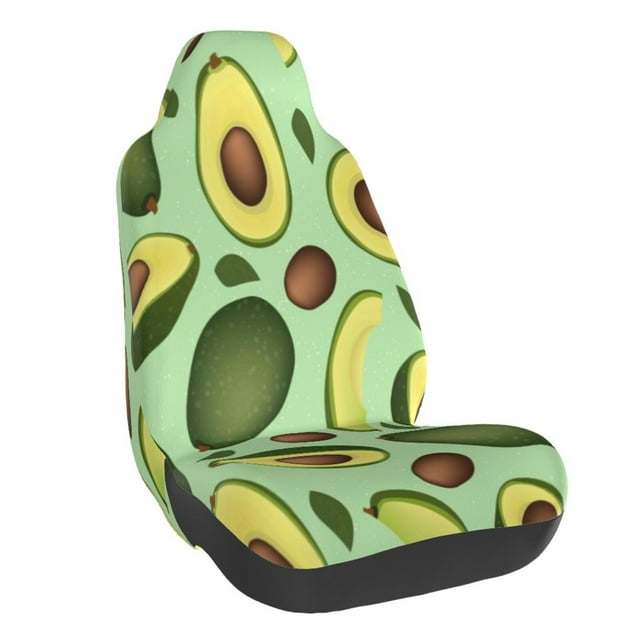 Wukai Avocado With Seeds Full Set Car Seat Covers with Soft Padding Universal Auto Front Seats Protector and Cushion Mat