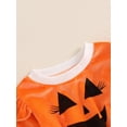 thumbnail image 5 of ZINTAOZT Baby Girls 2Pcs Halloween Outfits Ruffle Pumpkin Romper Tulle Dress with Headband Set Newborn Clothes 0-12M, 5 of 8