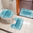 thumbnail image 5 of Sea Stars Bathroom Rugs Set Summer Beach Sea Star Coral Teal Texture Non Slip Absorbent Soft Bath Mats 3 Piece Set with Bathroom Rug, U-Shaped Floor Mat, Toilet Seat Cover Large Size, 5 of 9