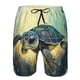 thumbnail image 3 of Balery Watercolor Turtle3 Traje de Baño Estilo Hawaiano para Hombre, Shorts de Secado Rápido con Bolsillos-XX-Large, 3 of 6