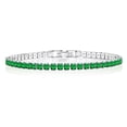 thumbnail image 1 of JeenMata 5.5 TCW Corte Princesa Mayo - Esmeralda - Pulsera de tenis con piedra natal para mujer Diseño de eternidad - Chapado en oro blanco, cumpleaños, aniversario, regalo del día de San Valentín, 1 of 6