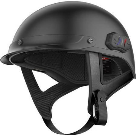 Vented Half Helmet - SENA Cavalry Bluetooth Half Helmet Matte Black