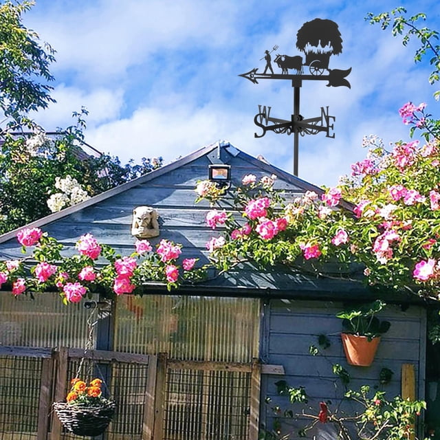 Veleta para montaje en tejado, herramienta de medición de de granja, patio de tejado, jardín, Patio, indicador decorativo de dirección d 35x75cm CUTICAT Veleta al aire libre