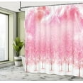 thumbnail image 5 of Ambesonne Pink Shower Curtain, Cherry Trees Feathers, 69"Wx84"L, Pale Pink White, 5 of 5
