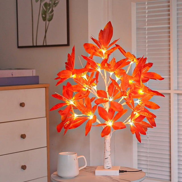 Dvkptbk LED White Birch Attract Wealth Tree Tree Lights Christmas Shape Lights Decorative Ornaments Lights