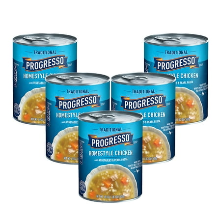 (5 Pack) Progresso Soup, Traditional, Homestyle Chicken Soup, 19 oz