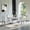 Silver White Table & Silver White Chair, variant on Elegant 7-Piece Dining Table Set, 68.9" Faux Marble Dining Table & 6 PU Leather Chairs, Stainless Steel Base, Modern Rectangular Kitchen Dining Room Set