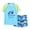 zb-Blue, variant on AWZXDE Boys Fast Dry Two Pcs Swim Set UPF 50  Short Sleeve Rash Guard And Swim Trunks For Hot Spring And Beach (7-12 Years) Blue，10-11 Years