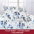 thumbnail image 2 of Mellanni 3-Piece Iconic Twin Bedsheet Set - Microfiber, 16" Deep Pocket, Cooling, Wrinkle, Fade, Stain Resistant, Madison Blue, 2 of 7