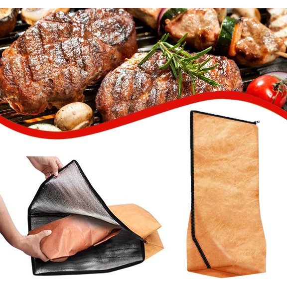 2Pcs BBQ Blanket for Resting Meat, BBQ Blanket, BBQ Resting Blanket, Large Capacity that Ensures Tender and Juicy Meat, Reusable and Easy to Clean, With Zipper Opening, Suitable for Outdoor Grilling