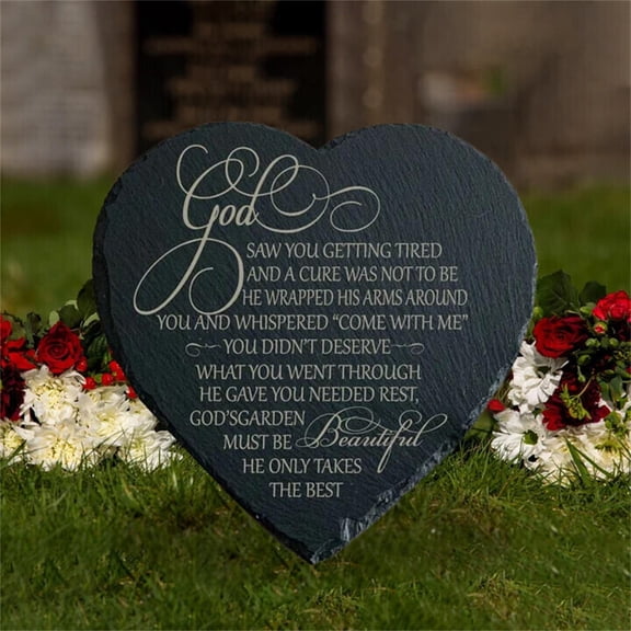 Heart Shaped Memorial Stone, 4" Mini Sympathy Gifts for Loss of Loved One, Garden Stepping Stones Outdoor, Heart Memorial Garden Stone