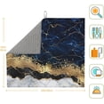 thumbnail image 3 of Dish Drying Mat Navy Blue Marble Gold Abstract for Kitchen Counter Absorbent 16x18 Inch Microfiber Dishes Plate Glass Dry Draining Pad Reversible Washable, 3 of 7
