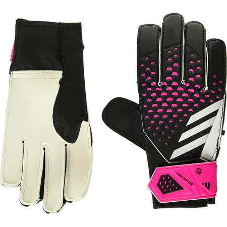 Adidas BLACK/WHITE/TEAM SHOCK PINK Unisex-Child Predator Goalie Gloves, US 4