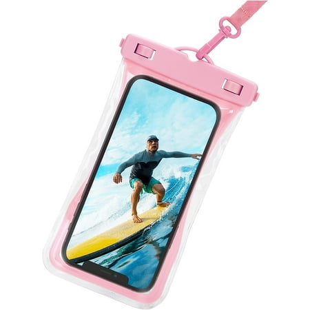Universal Waterproof Phone Pouch Cellphone Dry Bag Case Designed for Honor 60 Pro for All Other Smartphones Up to 7" - Pink