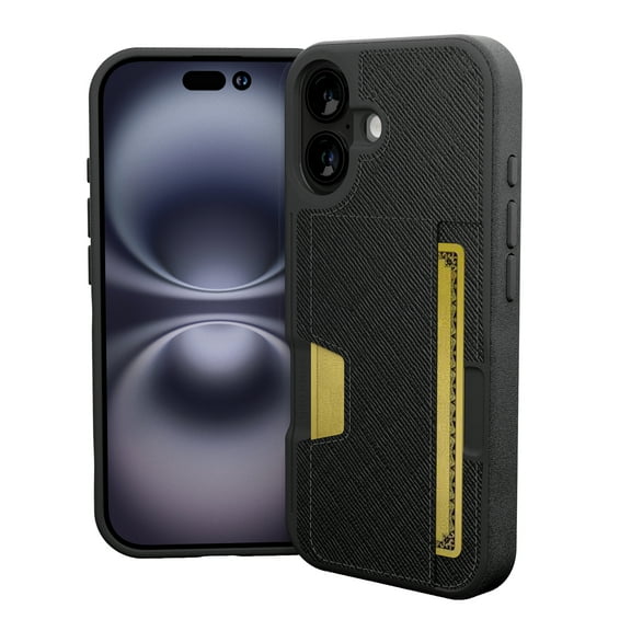 Smartish® iPhone 17 Wallet Case - Wallet Slayer Vol. 2 [Slim   Protective] Credit Card Holder w/ Kickstand - Drop Tested Hidden Card Slot Cover For Apple iPhone 17 - Black Tie Affair