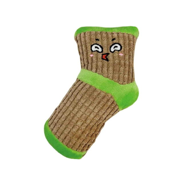 Juguete chirriante para perros, para mantenerlos ocupados, para perros pequeños y medianos, resistente, creativo y ligero. Marrón Verde