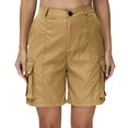 thumbnail image 6 of Difdany Bermuda Shorts For Women Cargo Shorts Knee Length 6 Pockets Elastic Waist Long Shorts For Summer Casual, 6 of 9