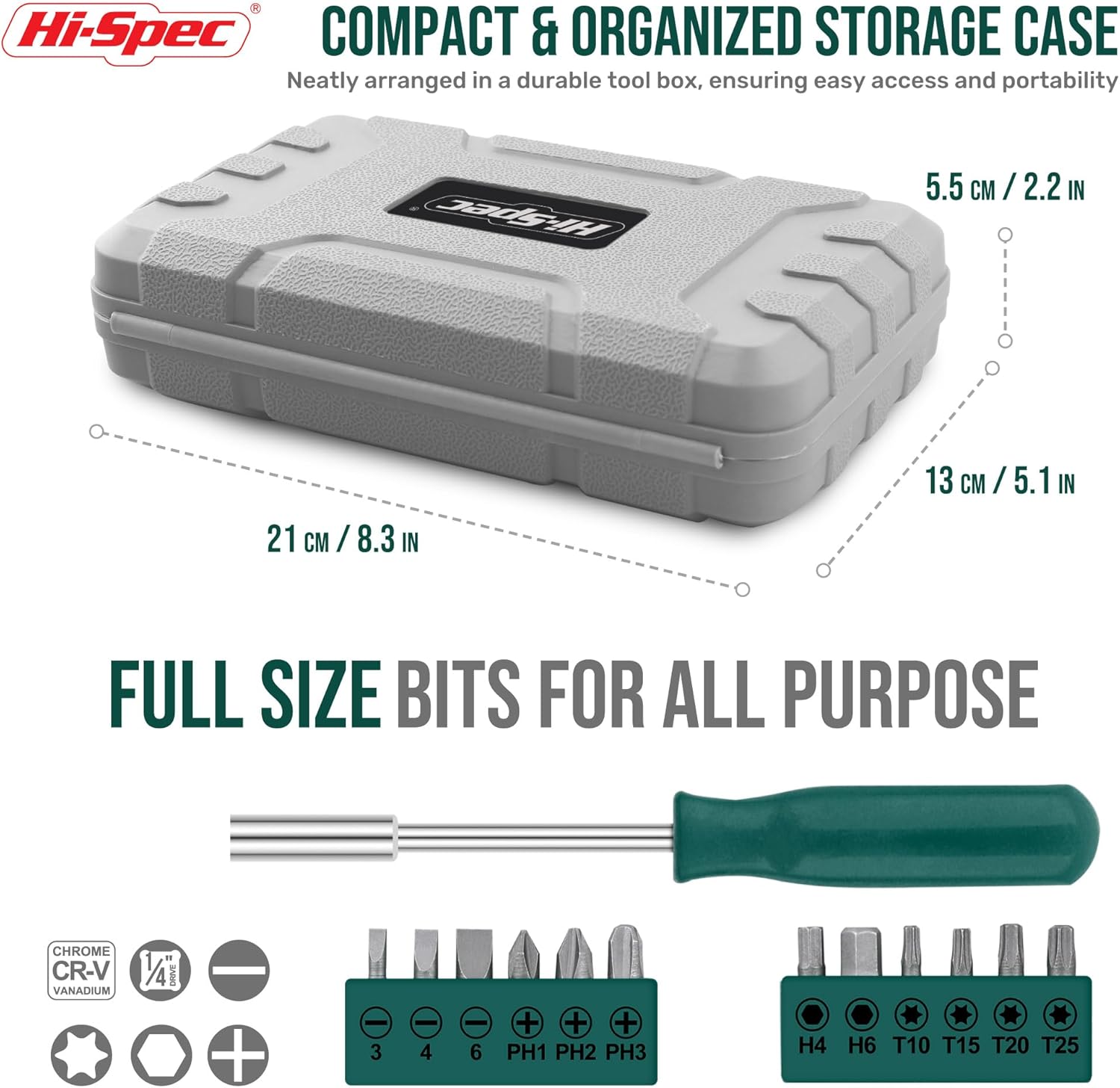 Hi-Spec 13-Piece Compact Hand Tool Kit in Green photo 3