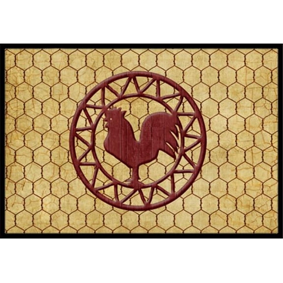 Rooster Chicken Coop Indoor Or Outdoor Mat 24 x 36 In.