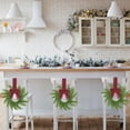 thumbnail image 2 of Mini Wreaths for Cabinets Small Christmas Kitchen Cabinet Wreaths with Bow Artificial Norfolk Pine Hanging Wreath Outdoor Indoor Wreaths for Front Door Window Fireplace Chairs Wall Stairs Home Decor, 2 of 5