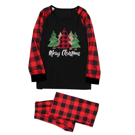 

Honeeladyy Christmas Family Pajamas Christmas Men Dad Printed Blouse Tops+Pants Family Matching Pajamas Set Black Sales Online