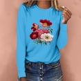 thumbnail image 1 of CEHVOM T-shirt Décontracté Imprimé pour Femmes Col Rond Manches Longues Blouse, 1 of 6