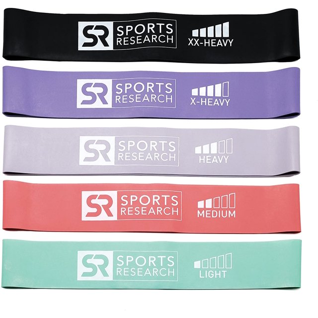 5 Mini Bandas de Resistencia de Bucle Sports Research 21244785 con Bolsa Transportadora Niveles Diferentes Multicolor Sports Research 21244785