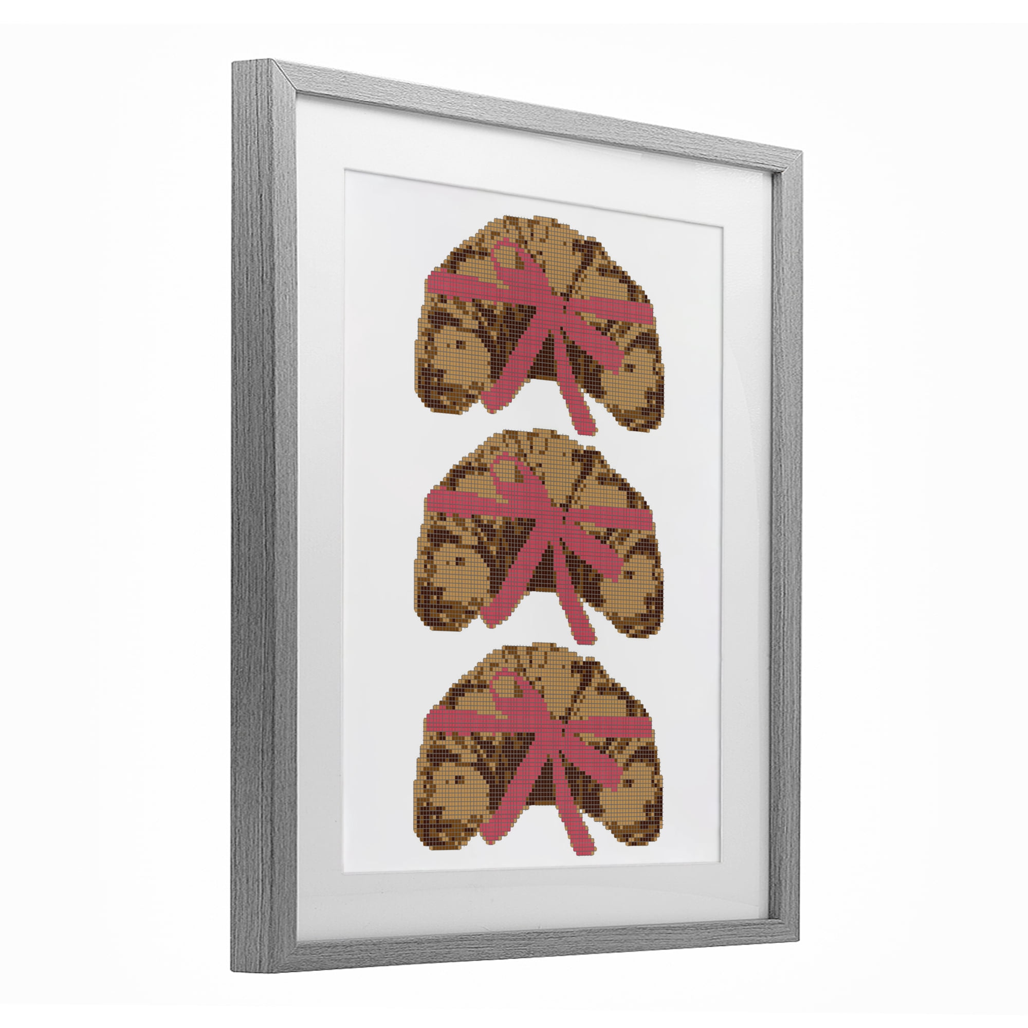 Stupell Industries Trio of Ribbon Croissants Gray Framed Print Under Glass, design by Lil' Rue