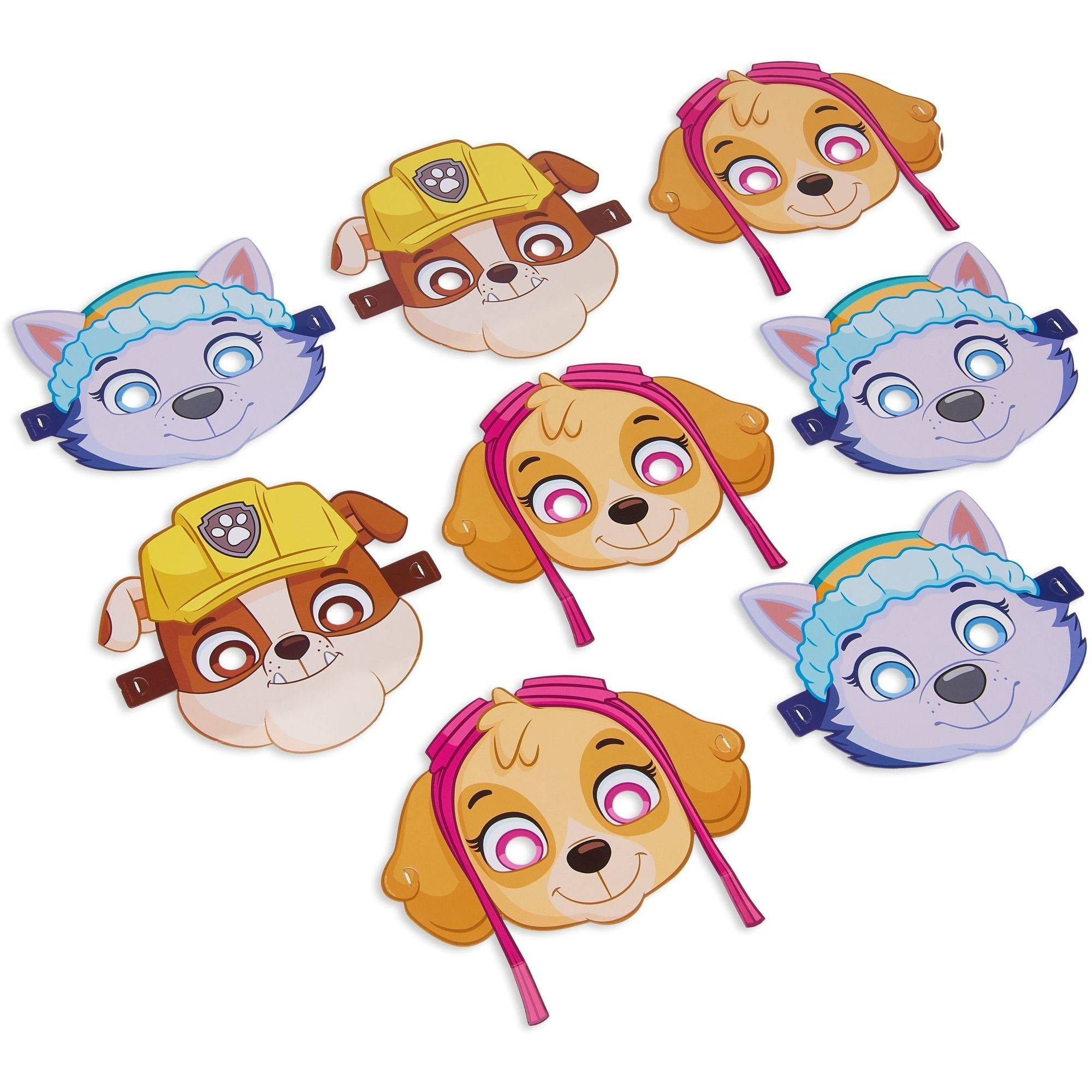 Paw Patrol 8 Paper Face Masks Birthday Party 4 designs Skye 