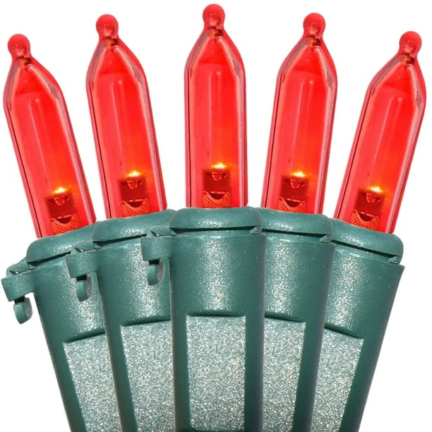 Luces navideñas Holiday Essence, 100 LED, color rojo, 8,2 m, cable verde