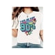 thumbnail image 1 of Plus Size 'Take Me Back to the 90s' Graphic Tee - Women's Retro-Inspired Casual Black T-Shirt with Colorful Geometric Design, Short Sleeves, Round Neck - Stretchy Polyester Blend, Machine Washable, 1 of 6