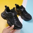 thumbnail image 5 of lnmuld Girls Solid Black Breathable Mesh Sport Sneakers Adjustable Velcro Anti-slip Thick Sole Daily Athletic Trainers Size:5.5-6 Years, 5 of 9