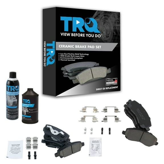 TRQ Front & Rear Ceramic Brake Pad Kit w/Chemicals for Jeep Dodge Chrysler BFA15308 Fits select: 2007-2017 JEEP PATRIOT, 2011-2014 CHRYSLER 200