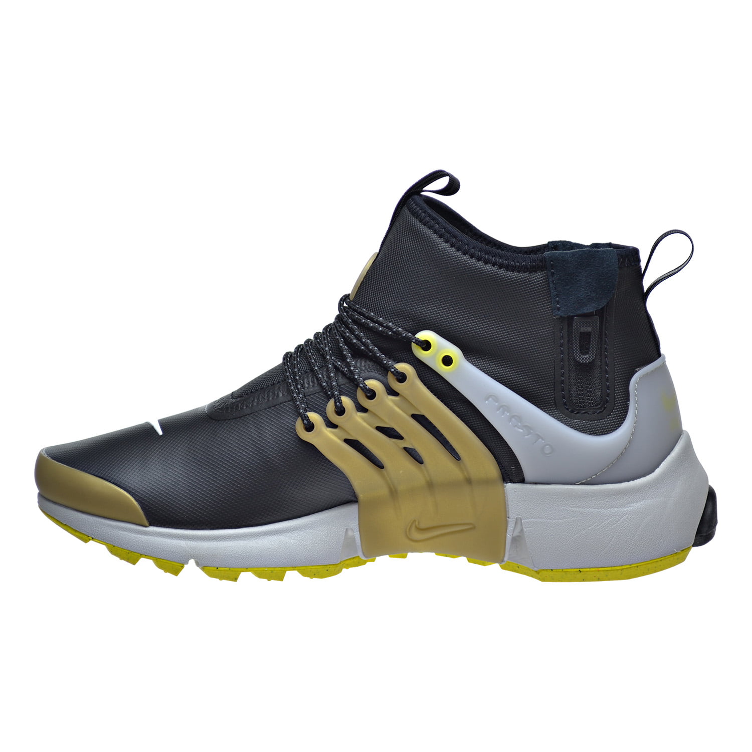 Nike Air Presto Mid Utility Shoes Black/Metallic Gold/Neutral Grey/Yellow Streak 859524-002 -