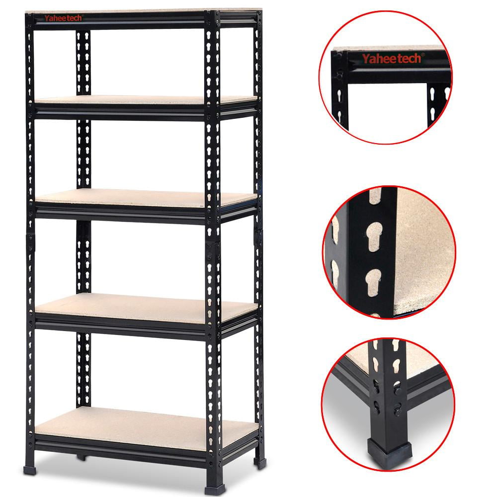 Yaheetech Adjustable 5Shelf Steel Shelving Unit Storage Rack, 59