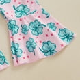 thumbnail image 6 of Okbabeha Toddler Girl St. Patrick's Day Bell Bottom Jumpsuit Sleeveless Romper Pants Shamrock Halter Overalls, 6 of 6