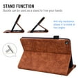 thumbnail image 4 of Dteck Folio Case for Amazon Kindle Fire HD 10 9th (Gen/7th Gen, 2019/2017), Embossed PU Leather Folio Flip Wallet Case Multi-angle Viewing Kickstand with Pencil Holder,Brown, 4 of 5