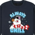 thumbnail image 3 of Frosty The Snowman - Christmas - Always Chill - Men's Crew Neck Fleece Pullover, 3 of 5