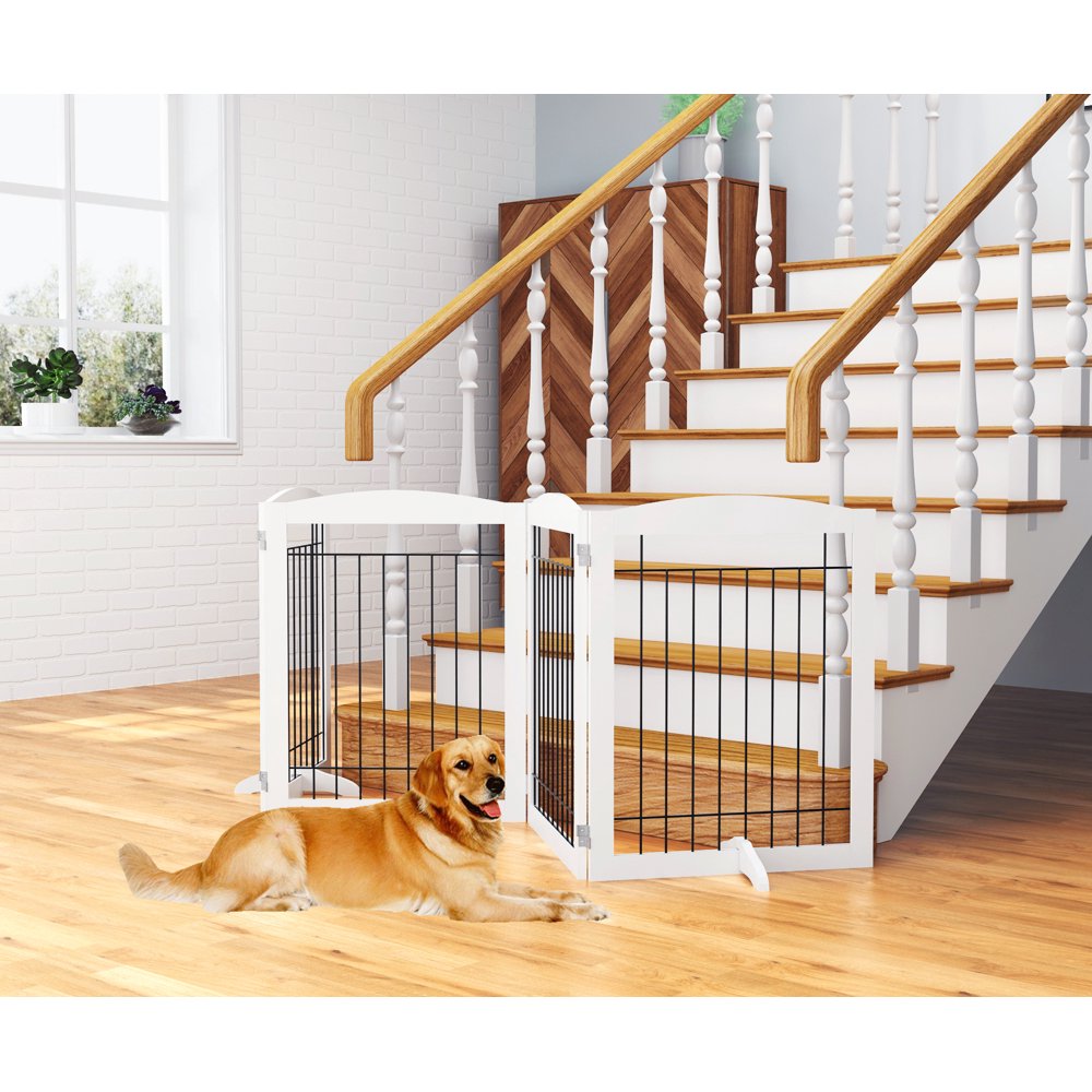 Pawland Extra Wide Dog Gate, White, 30"H x 96"L