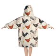 thumbnail image 2 of Beige Chicken Pattern Blanket Hoodies for Kids 6-13YR Oversize Wearable Blanket Hoodies for Boys Girls Teens, 2 of 7