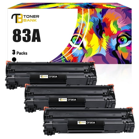 Toner Bank Compatible Toner Replacement for HP 83A CF283A MFP M127fw M127fn M125nw M201dw M201n M225dn M225dw M125a Series Printer ink (Black, 3 Pack)