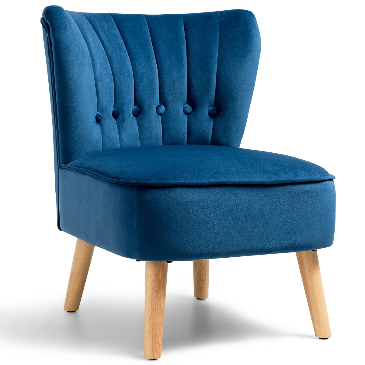 Costway Armless Accent Chair Tufted Velvet Leisure Chair