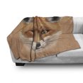 thumbnail image 3 of Fox Soft Flannel Fleece Throw Blanket, Fluffy Face of Forest Fox Young Baby Mammal Predator Canine Vixen, Cozy Plush for Indoor and Outdoor Use, 50" x 70", Pale Brown Orange White, by Ambesonne, 3 of 6
