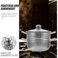 thumbnail image 4 of Stainless Steel Steamer Pot 2-Tier Double Layer Cooker for Stovetop and Induction Large Capacity 9.44 In, 4 of 5