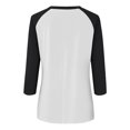 thumbnail image 5 of Shirt for Women's Fashion Casual Raglan Sleeve Round Neck 3/4 Sleeve Loose Printed T-Shirt Ladies Top, 5 of 7