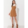 thumbnail image 3 of INSPIRE CHIC Women's Classic Adjustable Strap A-Line Overall Denim Dress X-Small Caramel, 3 of 4